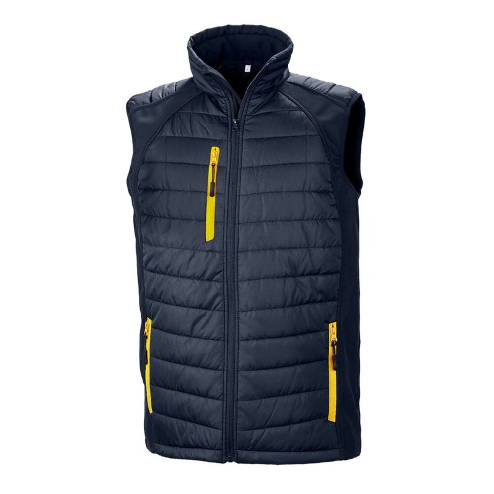 Result Unisex Adult Compass Softshell Gilet / Navy/Yellow